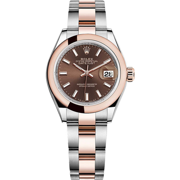 Rolex Lady-Datejust Chocolate Dial Domed Bezel 28mm 279161