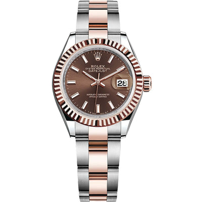 Rolex Lady-Datejust Chocolate Dial Fluted Bezel 28mm 279171