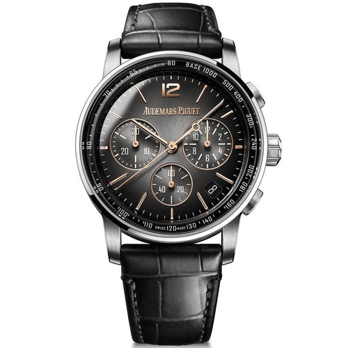 Audemars Piguet Code 11.59 Smoked Black Dial Rose/White Gold Case On a Kevlar Rubber Strap 26393CR
