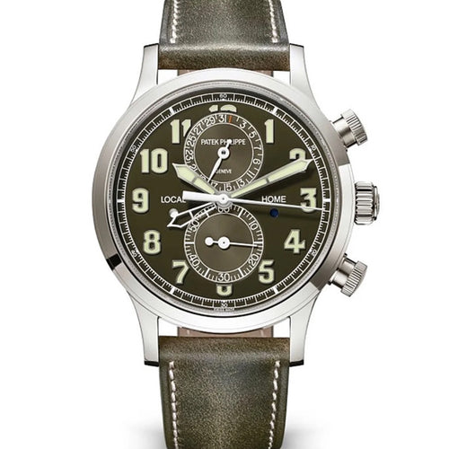 Patek Philippe Calatrava Complications 5924G-010 Travel Time Green Dial 'Pilot' Chronograph