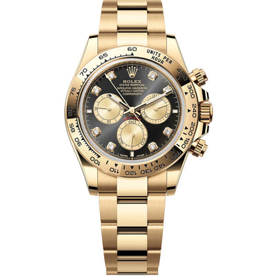 Rolex Cosmograph Daytona Yellow Gold Black Diamond Dial 126508