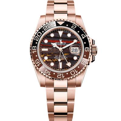 Rolex GMT-Master II 126715CHNR Rose Gold Tiger Iron Dial Oyster