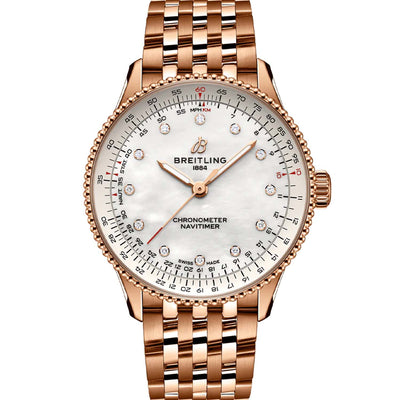 Breitling Navitimer Automatic 36 Rose Gold MOP Diamond Dial R17327211A1R1