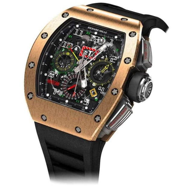 Richard Mille RM 11-02 Automatic Flyback Chronograph Dual Time Zone Rose Gold 50mm Openworked Dial
