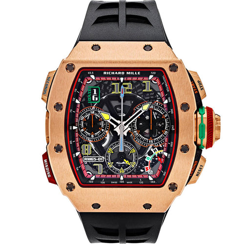 Richard Mille RM65-01 Full Rose Gold Split Chronograph Open-Work Dial