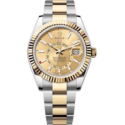 Rolex Sky-Dweller 336933 Two Tone Yellow Gold Champagne Dial Oyster Bracelet 2023