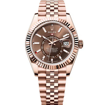 Rolex Sky-Dweller 336935 Rose Gold Jubilee Bracelet Chocolate Dial