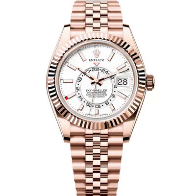 Rolex Sky-Dweller 336935 Jubilee Rose Gold White Dial