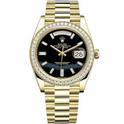Rolex Day-Date 40 Presidential 228348RBR Diamond Bezel Baguette Onyx Dial