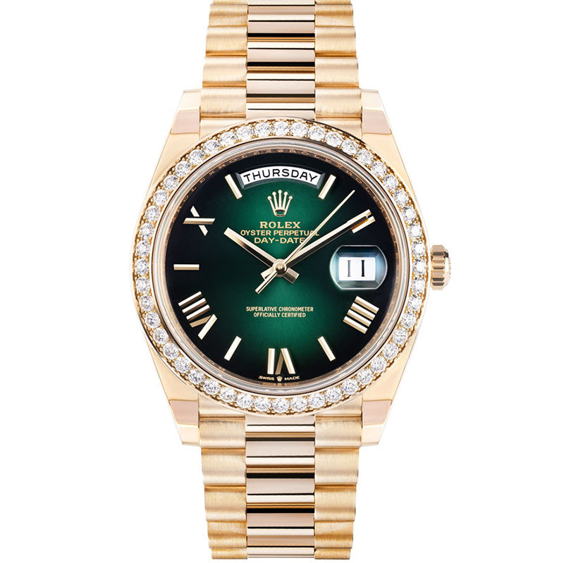 ROLEX 時計　やまちゃん Rolex Day-Date 40 228348RBR Yellow Gold Green Ombre Roman Numeral Dial