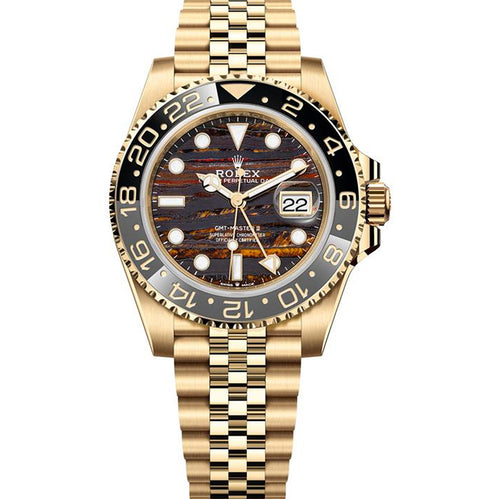 Rolex GMT-MASTER II Yellow Gold Jubilee 126718GRNR Tiger Iron Dial