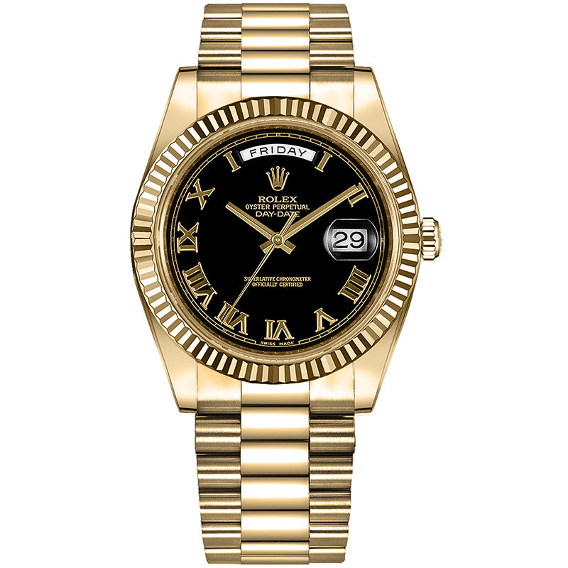 Rolex Day-Date 41 Yellow Gold Matte Black Dial Watch | 218238