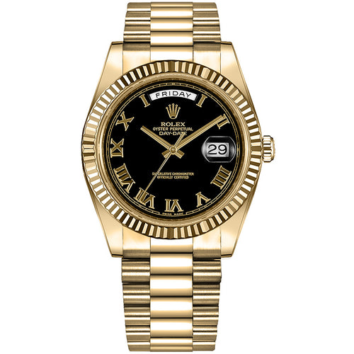 Rolex Day-Date 41 Yellow Gold Matte Black Dial 218238