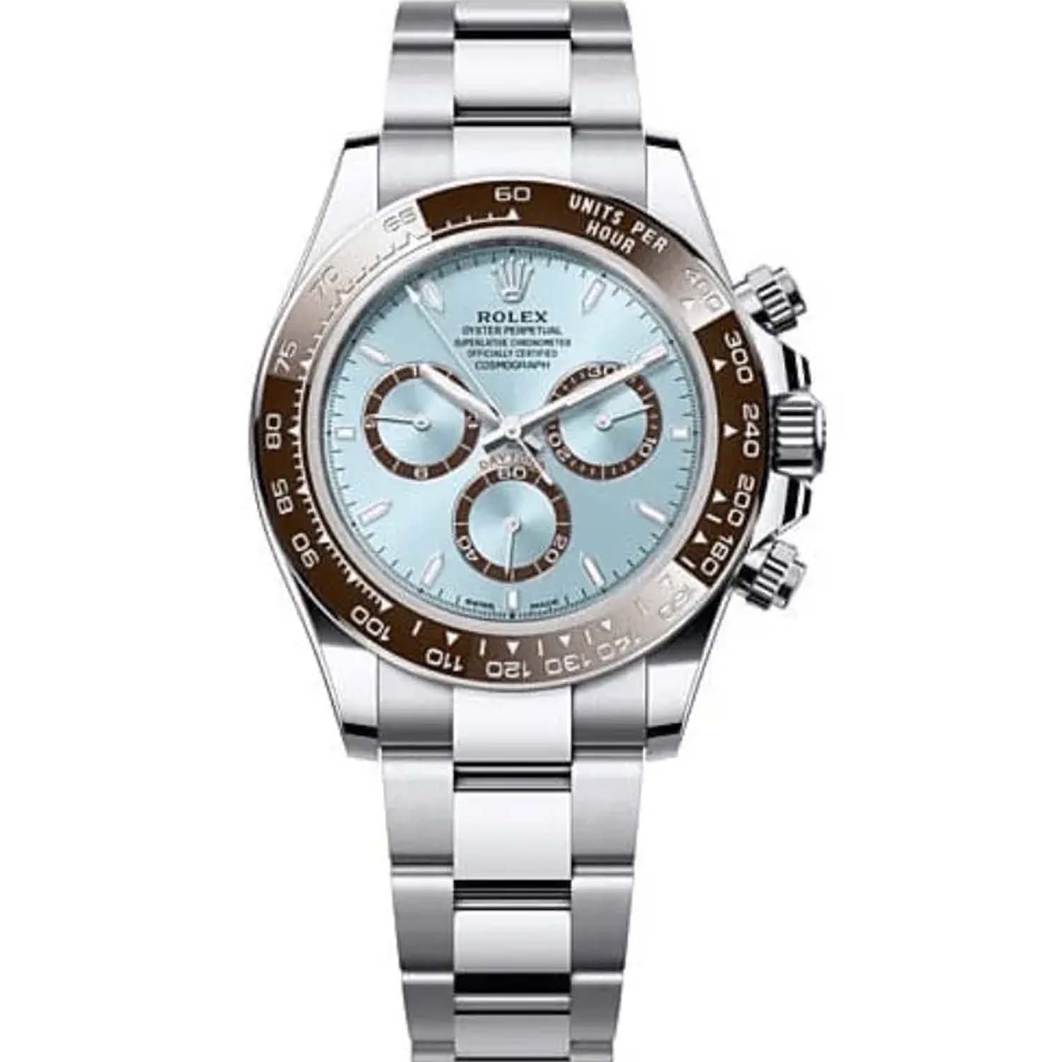 OYSTER PERPETUAL デイトナ 腕時計 Rolex Daytona Ice Blue Dial Platinum Open Caseback 126506