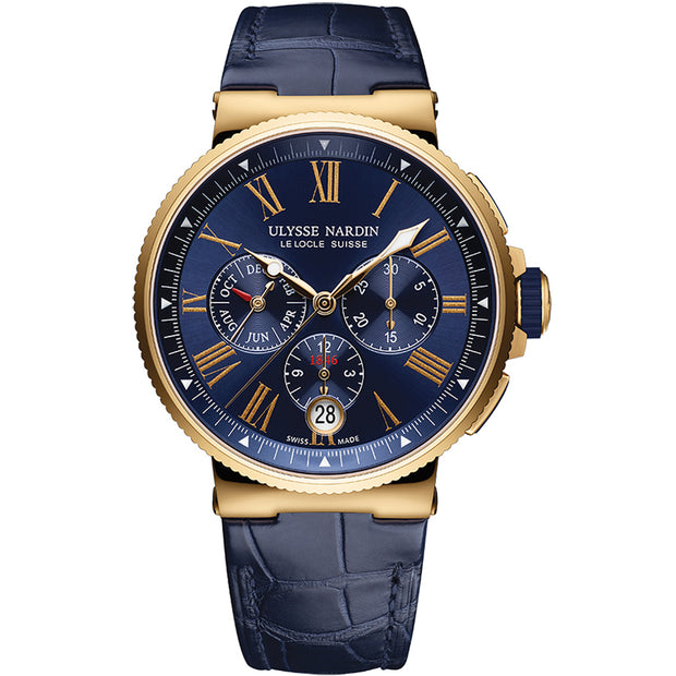 Ulysse Nardin Marine Chronograph Watch 1532-150/43 Blue Dial