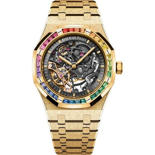 Audemars Piguet Royal Oak Frosted Gold Double Balance Wheel Open-Worked 41mm 15412BA.YG.1224BA.01 Grey Dial