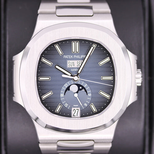 Patek Philippe Nautilus Annual Calendar Moon Phase 40mm 5726-1A-014 Blue Dial Pre-Owned