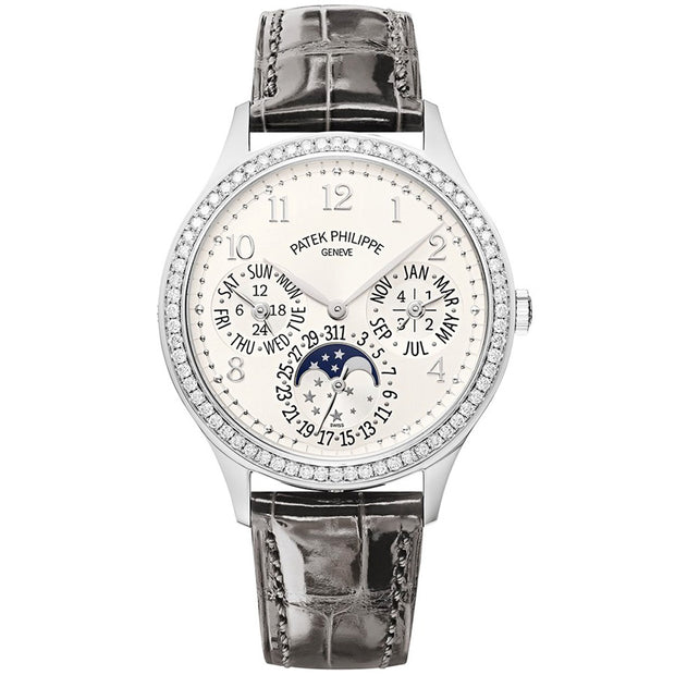 Patek Philippe Ultra-Thin Grand Complications Perpetual Calendar Moon Phases 35mm 7140G Silver Toned