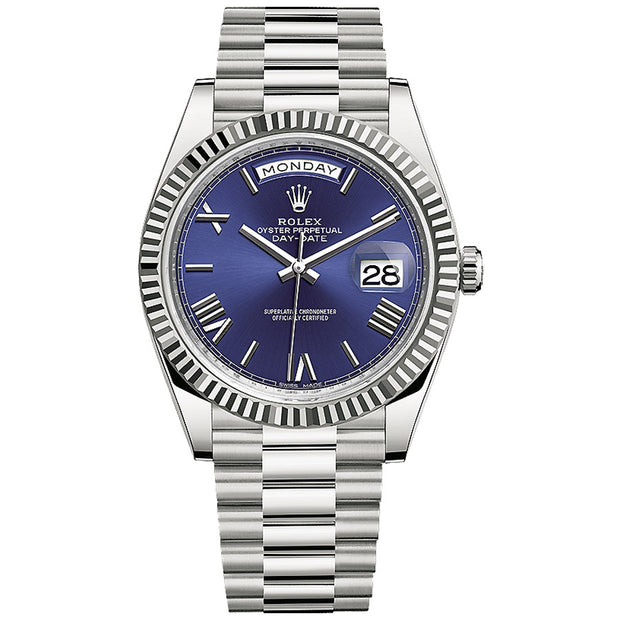 Rolex Day-Date 40 Presidential 228239 Fluted Bezel Blue Dial