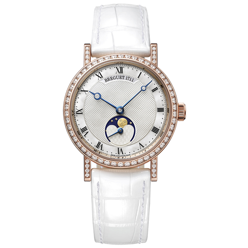 Breguet Classique 30mm 9088BR/52/964/DD0D Diamond Bezel White Roman Dial