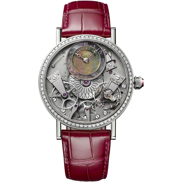 Breguet Tradition 37mm 7038BB/1T/9V6/D00D Diamond Bezel Openworked/Mother Of Pearl Dial