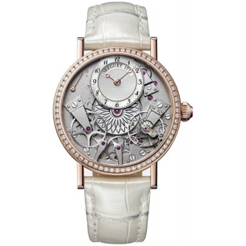 Breguet Tradition 37mm 7038BR/18/9V6/D00D Diamond Bezel Openworked/White Dial