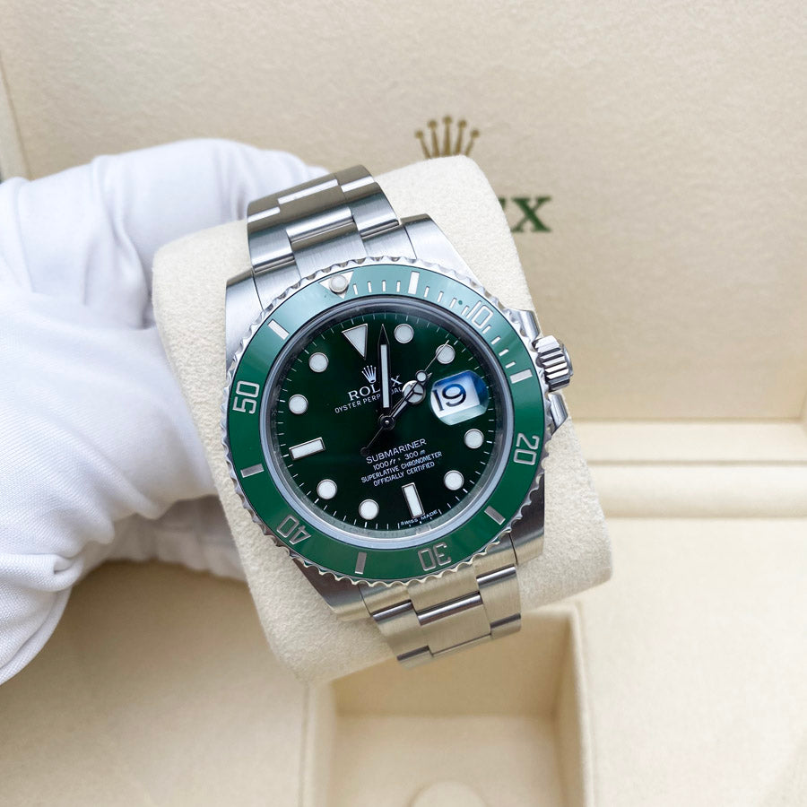 ROLEX Green Submariner Dial 116610LV Pre-Owned Condition ( GENUINE PART )