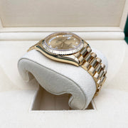 Rolex Day-Date 36mm Presidential 128238 Fluted Bezel Champagne Diamond Dial Pre-Owned