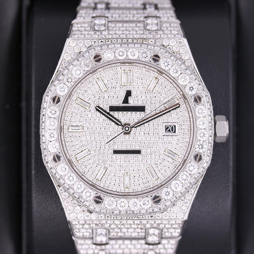 Audemars Piguet Royal Oak 41mm 15400ST Black Dial Custom Diamond Setting Pre-Owned