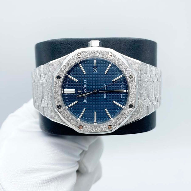 Audemars Piguet Limited Edition Royal Oak Frosted 41mm 15410BC Blue Dial Pre-Owned