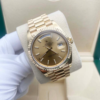 Rolex Day-Date 40 228238 Fluted Bezel Champagne Dial Pre-Owned