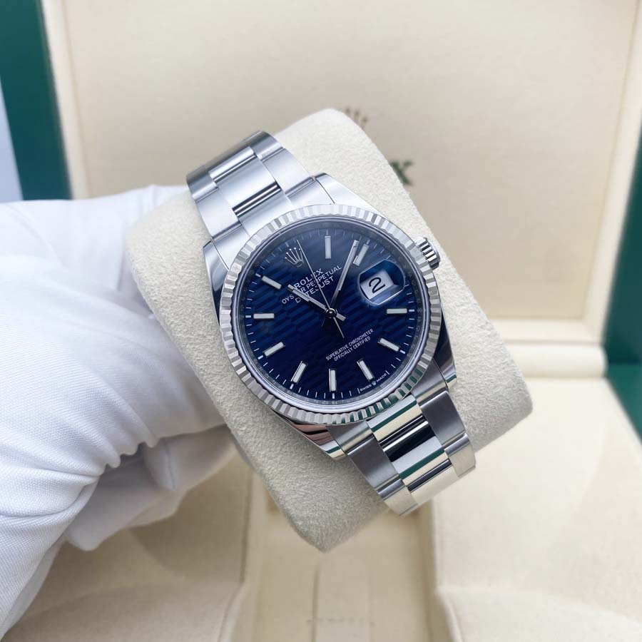 Rolex Datejust II Bright Blue, Motif Fluted Dial Watch | 126234