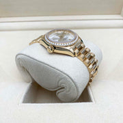 Rolex Lady-Datejust 28mm Diamond Silver Dial Diamond Bezel Presidential 279138RBR