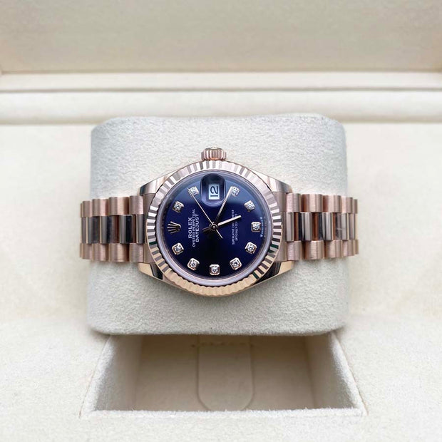 Rolex Lady-Datejust 28mm Purple Dial Rose Presidential 279175