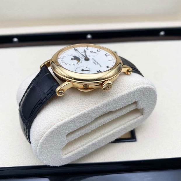 Patek Philippe Complications 18k Yellow Gold Power Reserve Moon White Dal 5054J-001 Pre-Owned