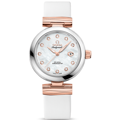 Omega De Ville Ladymatic Co-Axial Chronometer 34mm 425.22.34.20.55.004 Mother Of Pearl Dial