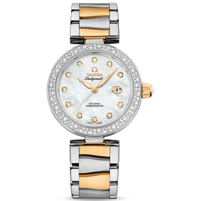 Omega De Ville Ladymatic Co-Axial Chronometer 34mm 425.25.34.20.55.003 Mother Of Pearl Diamond Dial
