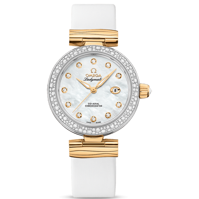 Omega De Ville Ladymatic Co-Axial Chronometer 34mm 425.27.34.20.55.003 Mother Of Pearl Diamond Dial