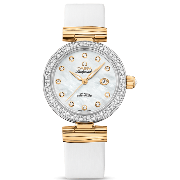Omega De Ville Ladymatic Co-Axial Chronometer 34mm 425.27.34.20.55.003 Mother Of Pearl Diamond Dial