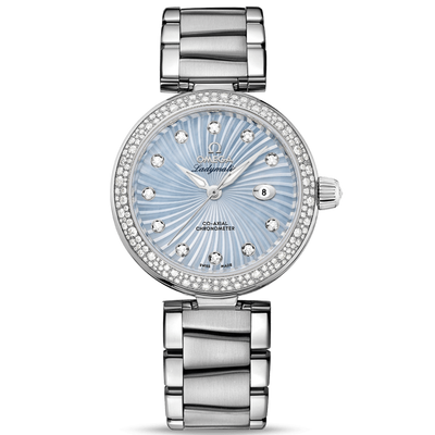 Omega De Ville Ladymatic Co-Axial Chronometer 34mm 425.35.34.20.57.002 Blue Diamond Dial