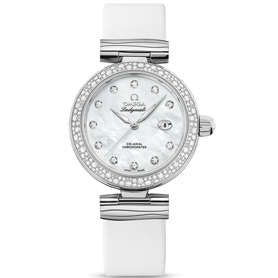 Omega De Ville Ladymatic Co-Axial Chronometer 34mm 425.37.34.20.55.002 Mother Of Pearl Dial
