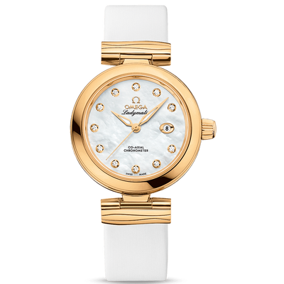 Omega De Ville Ladymatic Co-Axial Chronometer 34mm 425.62.34.20.55.003 Mother Of Pearl Dial