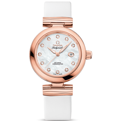 Omega De Ville Ladymatic Co-Axial Chronometer 34mm 425.62.34.20.55.004 Mother Of Pearl Dial