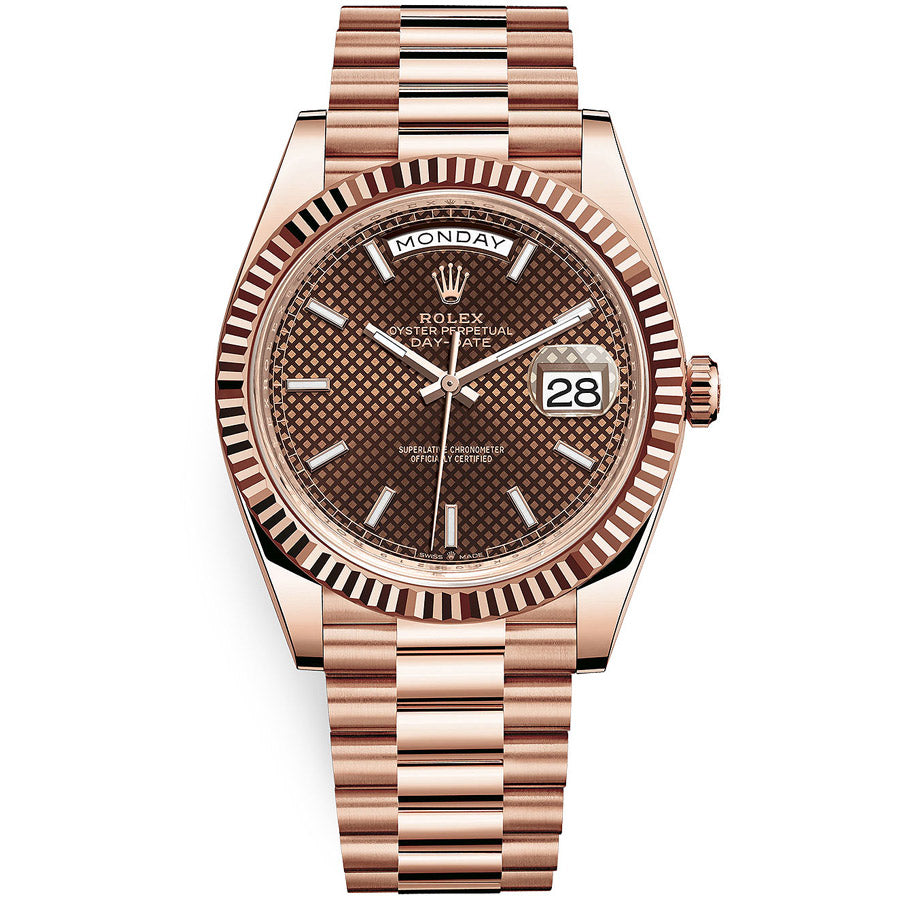 Rolex Day Date 40 Presidential 228235 Fluted Bezel Chocolate