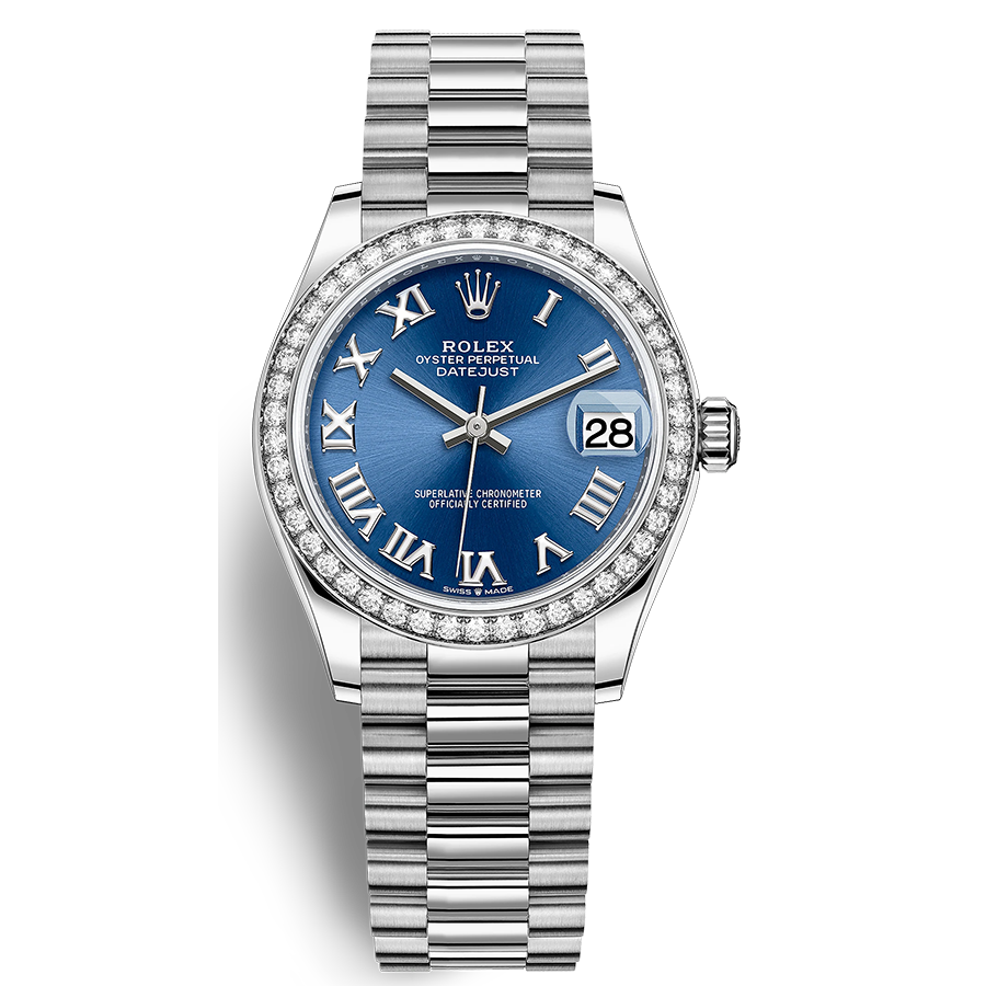 Rolex datejust blue sales face roman numerals