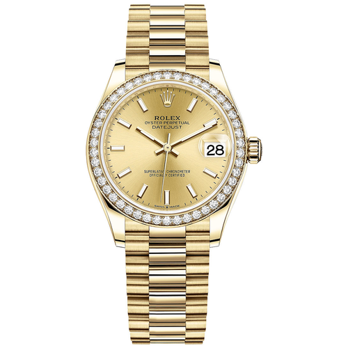 Rolex Datejust Champagne Dial Diamond Bezel 31mm 278288RBR