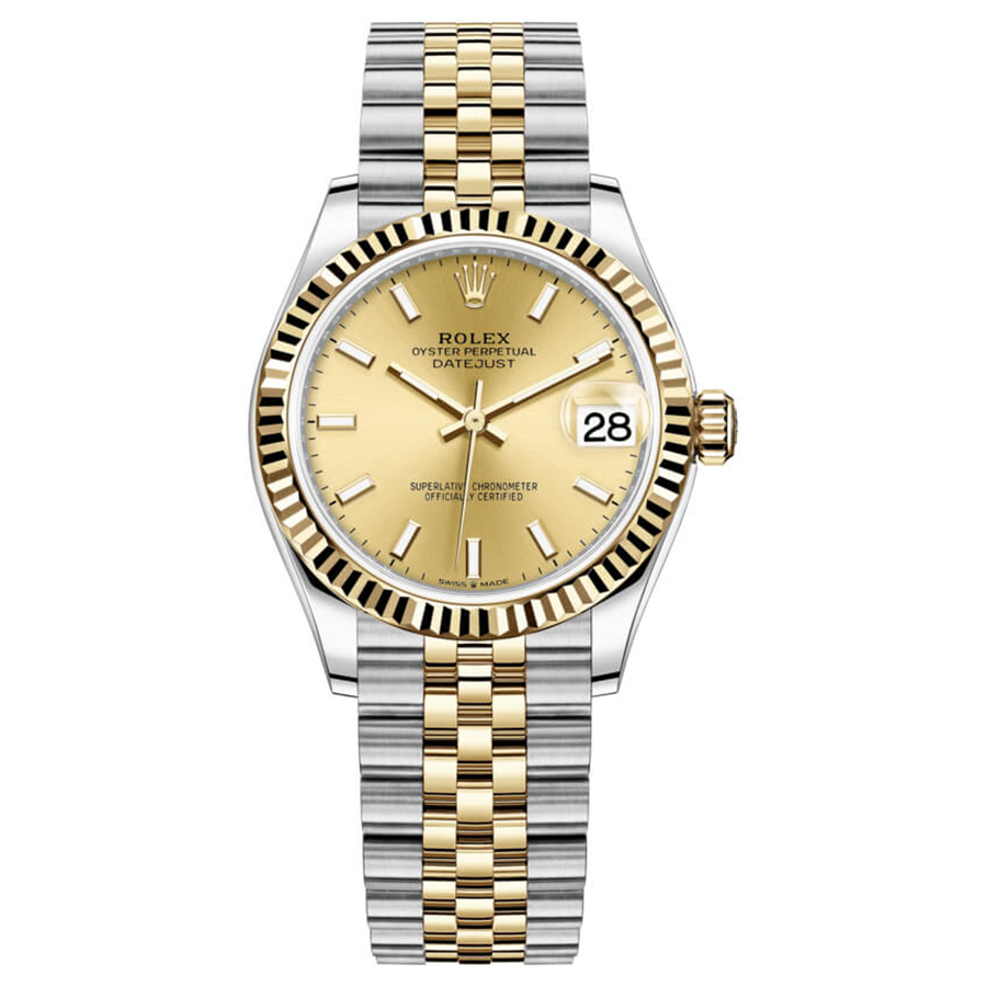 RolexDatejustChampagneFlutedDi