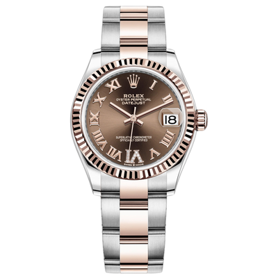 Rolex Datejust Chocolate Diamond Roman Numeral Fluted Dial 31mm 278271