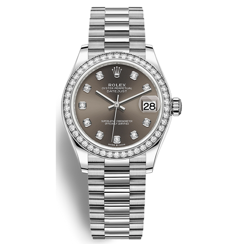 Rolex Datejust Dark Grey Diamond Dial Diamond Bezel 31mm 278289RBR