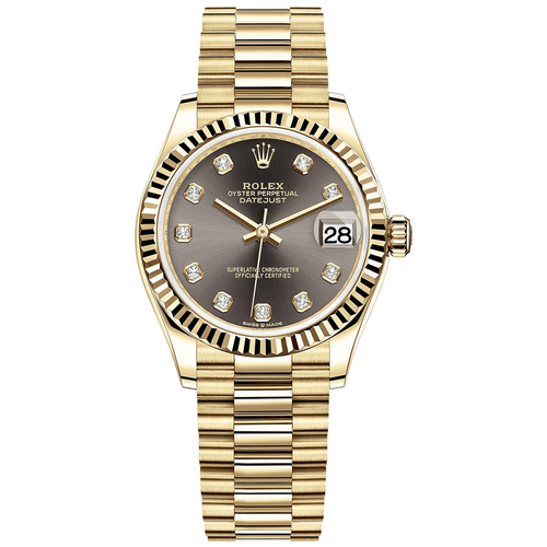 Rolex Datejust Dark Grey Diamond Dial Fluted Bezel 31mm 278278